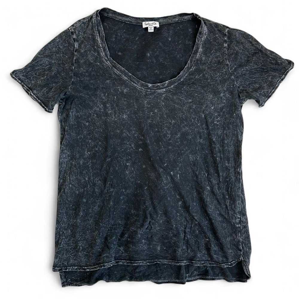 Splendid Black Acid Wash Relaxed Short Sleeve T-Shirt